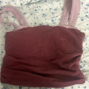 Free People Mauve and Burgundy Tank Top